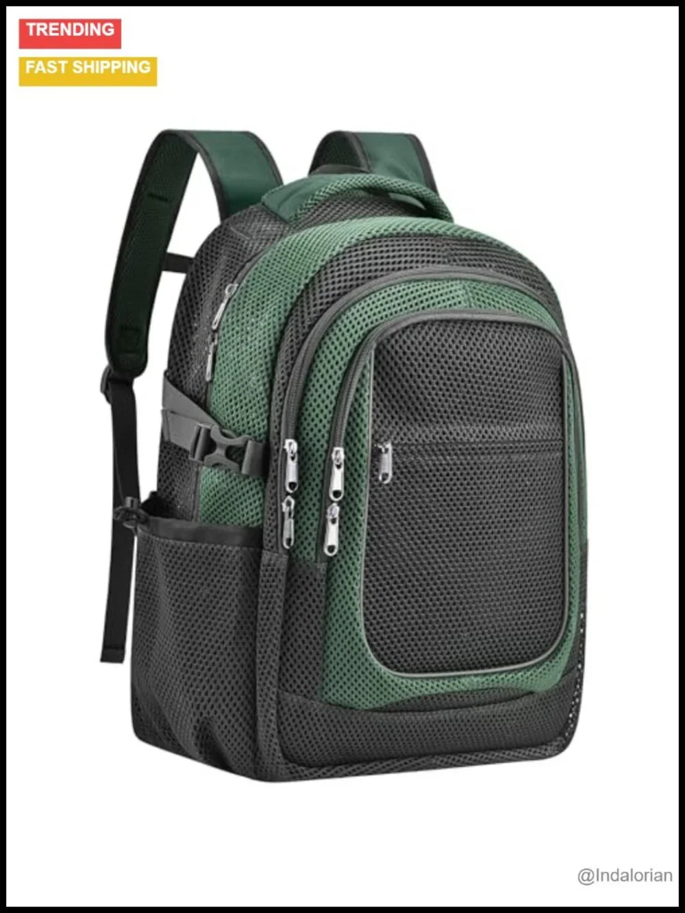 Heavy Duty Mesh Backpack with Rain Cover for School Sports Travel